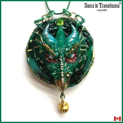 green dragon head evil eye talisman necklace jewels pendant amulet viking celtic - Image 1 of 4