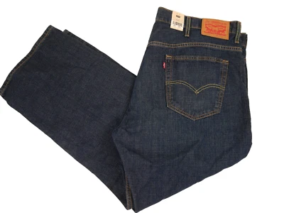 Jeans masculino Levi's 569 caimento solto perna reta 44 x 30 NOVO lascado escuro - Imagem 1 de 3