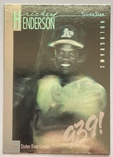 Rickey Henderson 1991 Silver Star Hologram Field of Vision Oakland A's HOF