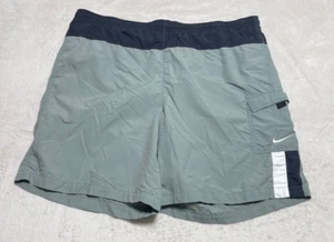 Nike Board Shorts Men's XL Green Mesh Lined Swim Suit Trunks Embroidered Logo - Picture 1 of 9