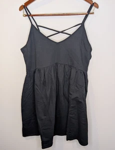 New Womens XL Black Wild Fable Strappy Cross Back Tank Dress with Tags - Picture 1 of 6