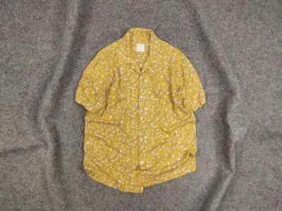 Sandro Paris Design yellow floral short sleeve Buttons shirt - Image 1 of 4
