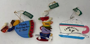 Adornos navideños capuchino para taza de café Midwest of Cannon Falls de resina de colección de 4 - Imagen 1 de 4