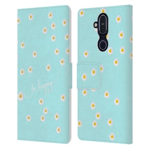 OFFICIAL MONIKA STRIGEL HAPPY DAISY LEATHER BOOK CASE FOR MICROSOFT NOKIA PHONES - Picture 1 of 17
