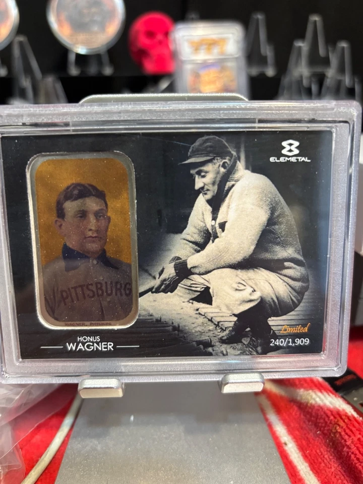 Honus Wagn Baseball Greats Elemetal .999 Silver 1OZ T-206 HOF Number 240/1909 - Image 1 of 2