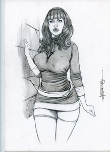 8,5x11" DAPHNE BLAKE SCOOBY DOO SK#3541 ORIGINAL PINUP GIRL por ALEX MIRANDA - Imagen 1 de 2