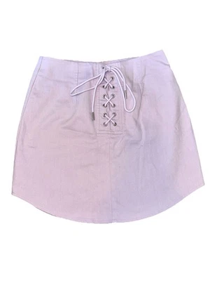 Minifalda de mezclilla Forever 21 púrpura lavanda con corbata frontal talla pequeña nueva sin etiquetas Foto 1 de 4