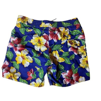 Bañador Polo Ralph Lauren Para Hombre Hawaiano Tropical Talla 36W 7" Forro Malla Foto 1 de 4