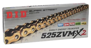 D.I.D Drive Chain 525ZVM-X2 G -122 Zb Super Street X-Ring Gold - Picture 1 of 2
