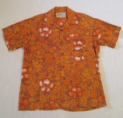 Vintage 1950's Waikiki Wear by Duke of Hollywood Cotton Hawaiian Shirt sz M - Image 1 of 4