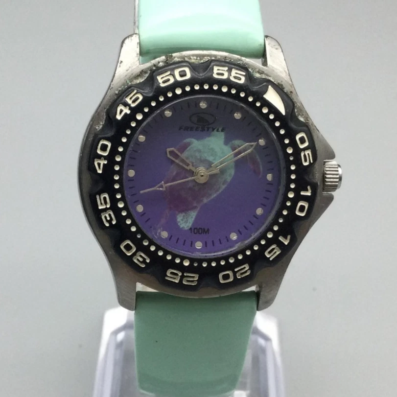 Reloj Freestyle Tiburón Tortuga Mujer 29mm Banda Azul Inoxidable 100M Batería Nueva Foto 1 de 1