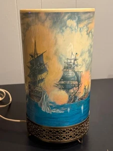 L.A. Goodman Ships Burning Round Motion Lamp 1958 - Picture 1 of 9