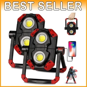 Magnetic Base Worklight Set - Folding LED Floodlights - Picture 1 of 9