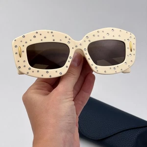 Loewe Damen Sonnenbrille elfenbein weiß braun rechteckig LW4114IS ANAGRAMM 25E NEU - Bild 1 von 13