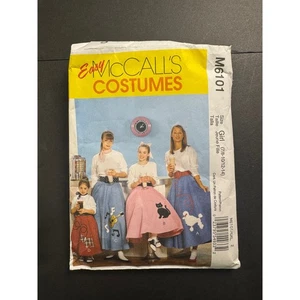 Easy McCall's M6101 Girl's 50s Poodle Skirt Costume Sewing Pattern 7/8-10/12-14 - Picture 1 of 2
