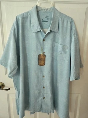 Tommy Bahama XXL Robins Egg Blue Silk Shirt T33436 Paradise Isles NWT short... - Image 1 of 4