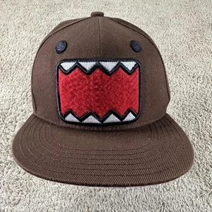 Domo Hat Cap Trucker Snap Back Mens Brown Flat Bill Face Anime Graphic - Picture 1 of 10