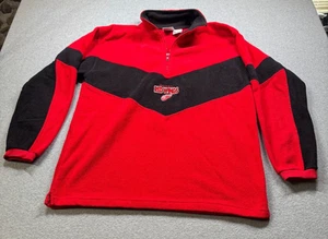 VTG Edge NHL Detroit Red Wings Hockey Pullover Fleece L 1/4 Zip Red/Black - Afbeelding 1 van 7