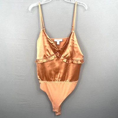 Body Forever 21 Plus Satinado Volantes Talla 0X Cobre Correas Ajustables Foto 1 de 4