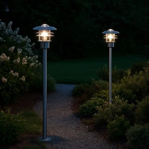 2x Stehlampe Außenleuchte Standleuchte Gartenlampe Wegelampet IP44 Metall H 80cm - Bild 1 von 12