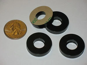 4 SELFSTICK VIBRATION ISOLATION WASHER RINGS FEET PODS REDUCE ATTIC FAN NOISE - Picture 1 of 1