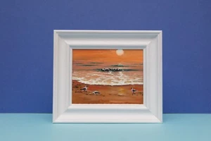Painting, Ocean, Coast, Beach, Seaside, Cornwall, Sunset, Gulls, Small, Scotland - Picture 1 of 5