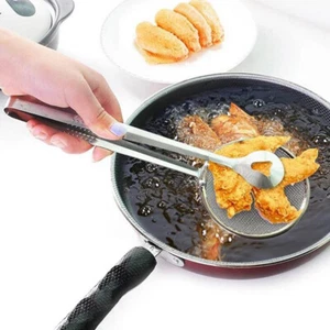 Stainless Steel Clip Strainer Filter Mesh Spoon Food Oil Colander Kitchen Tool - Picture 1 of 12