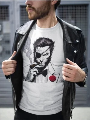 Camiseta Wolverine X-Men Logan "The Boss" Todas las Tallas Disponibles Negra y Blanca 🔥🔥  Foto 1 de 4