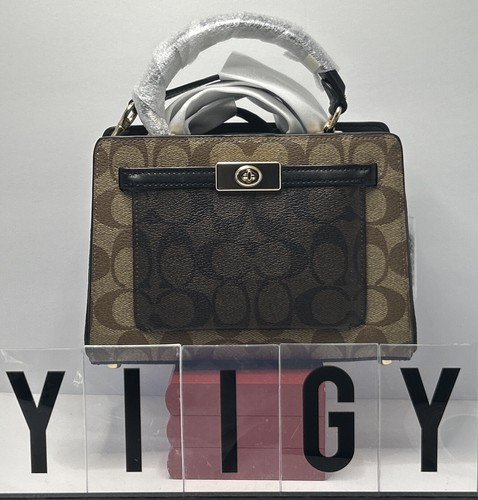 ?? Borsa a mano Coach C8688 ?? Mini corsia manico superiore firma tela ? W4*2