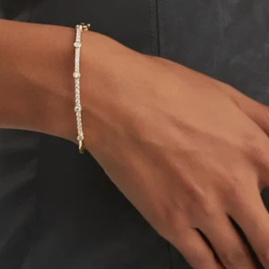 0.76ct Gold Round Cut Diamond Bangle Hinge Bracelet for Women/ Gift For Her - Picture 1 of 7