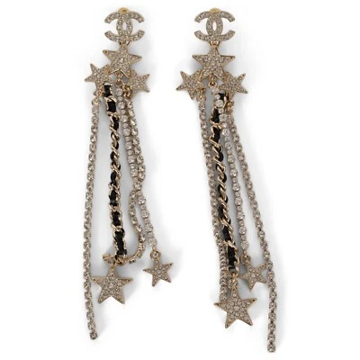 71418 Auténticos Pendientes CADENA CRISTAL ESTRELLA MONTE CARLO 23C Tono Oro CHANEL Foto 1 de 4