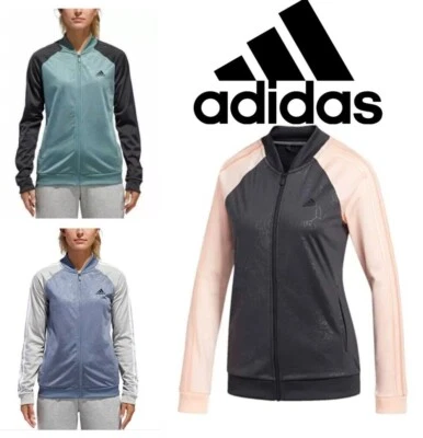 Adidas Damas Estampado en Relieve Chaquetas de Pista Cremallera Completa Chaqueta Climalite Nueva con Etiquetas Foto 1 de 4