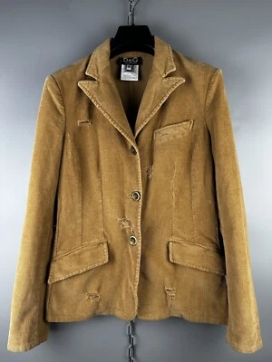Vintage Y2k Dolce Gabbana D&G Womens Cotton Corduroy Blazer Jacket Size M - Image 1 of 4