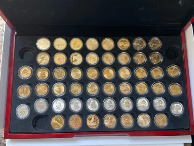 53 Coins-Gold Clad $1 Sacagawea, Gold Clad State Quarters 90% Silver Quarters - Image 1 of 4