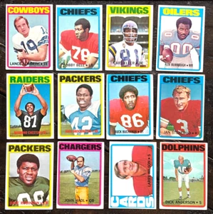 Vintage 1972 Topps Football HOF Lot x12 Burrough Rookie RC Alworth Eller Bell - Picture 1 of 2