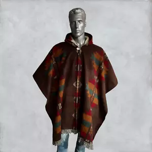 Poncho Capucha Alpaca Marrón | Lana Suave y Cómoda | Diseño Nativo Hecho a Mano - Imagen 1 de 8