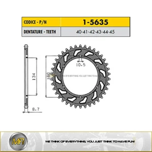 FOR HONDA CBR RR 1000 FROM 2004 TO 2015 STEEL REAR SPROCKET 530 - 43 TEETH - Picture 1 of 1