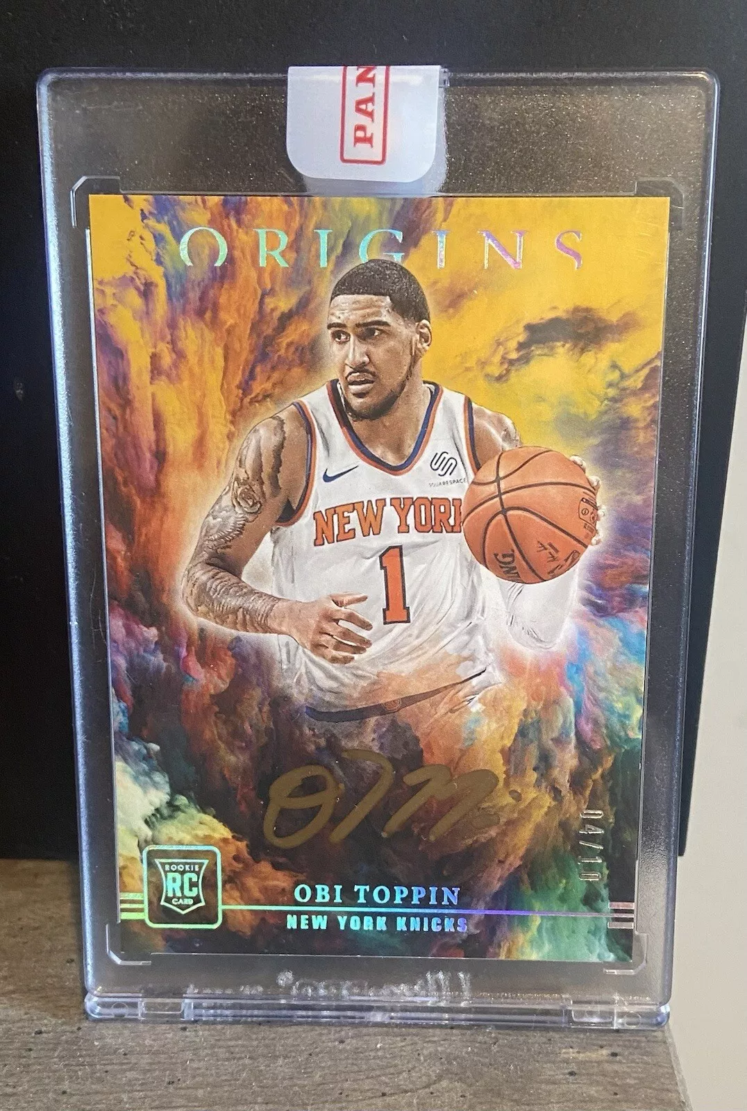 Obi Toppin 2020-21 Panini Origins Gold Ink Rookie Auto /10