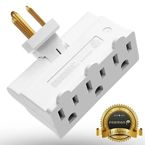 [ETL Listed] Grounded Swivel 3 Outlet Indoor Wall Tap Power Adapter AC Plug Mini - Picture 1 of 7
