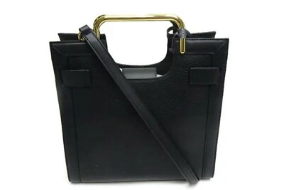 Bolso de Mano Pequeño de Cuero Negro LOUISE ET CIE Group Elay Foto 1 de 4