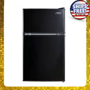 3.2 Cu ft Two Door Compact Refrigerator with Freezer, Black, E-star
