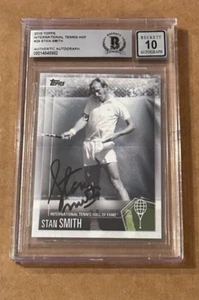 STAN SMITH SIGNED 2019 TOPPS HOF AUTO GRADE 10 TENNIS BECKETT CERTIFIED BAS - Picture 1 of 2
