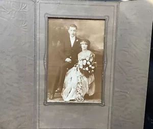 Vintage Hochzeitsfoto 1920er Jahre Art Deco Braut Bräutigam - Bild 1 von 7