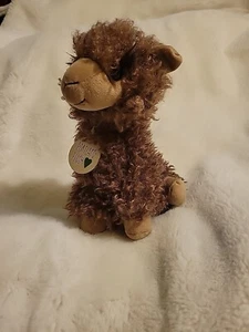 Portland Plush LIAM Brown Fuzzy Llama ORGANIC COTTON Furry 10 in. Stuffed Animal - Picture 1 of 6