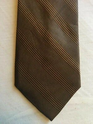 NUEVA Corbata Croft & Barrow Marrón Rayas Seda - Nunca Usada Foto 1 de 4