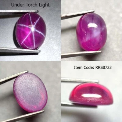 Oval 13x10 MM Red Ruby Star Sapphire 6 Rays Lab Corundum Cabochon - Image 1 of 3