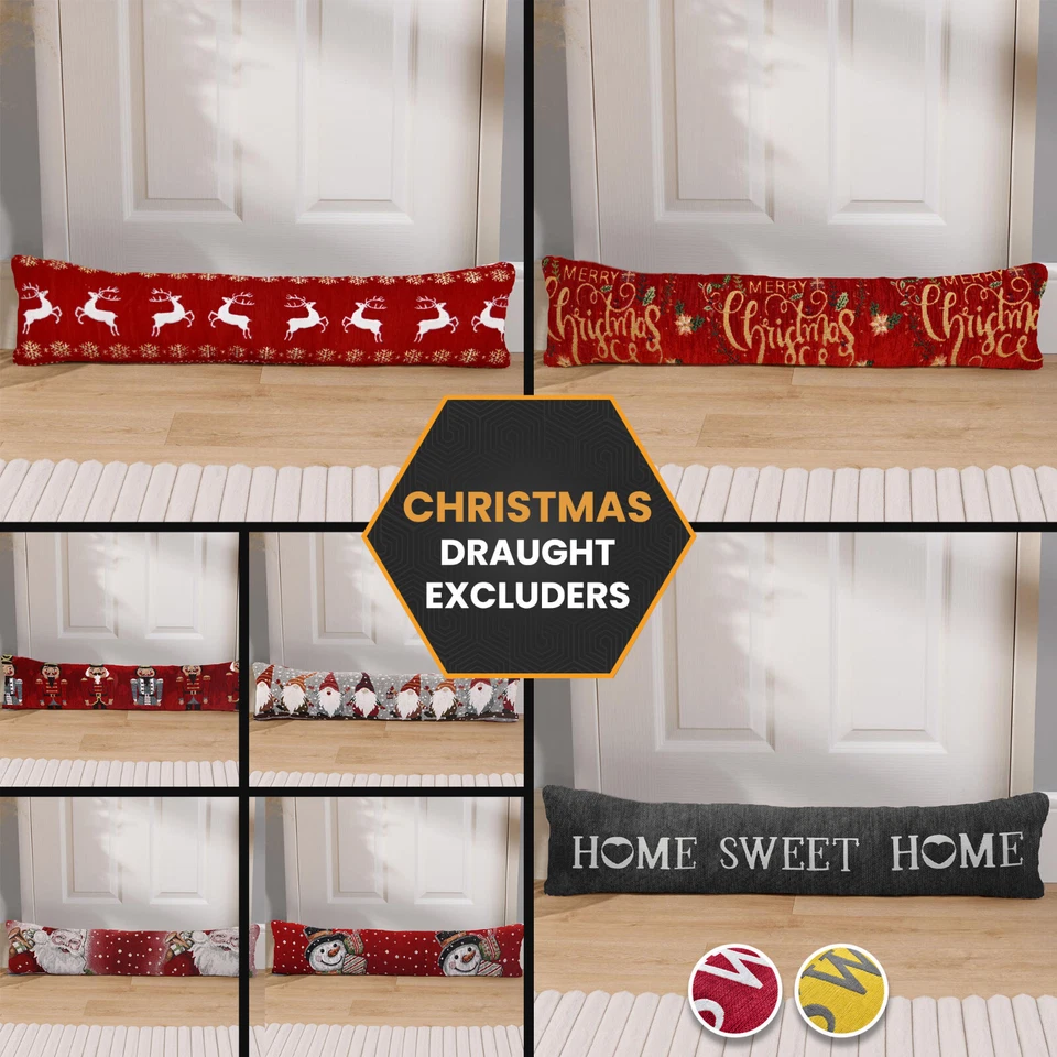 Winter Zugluftstopper Türstopper 90cm Weihnachten Fenster Flurschutz Isolator - Bild 1 von 1