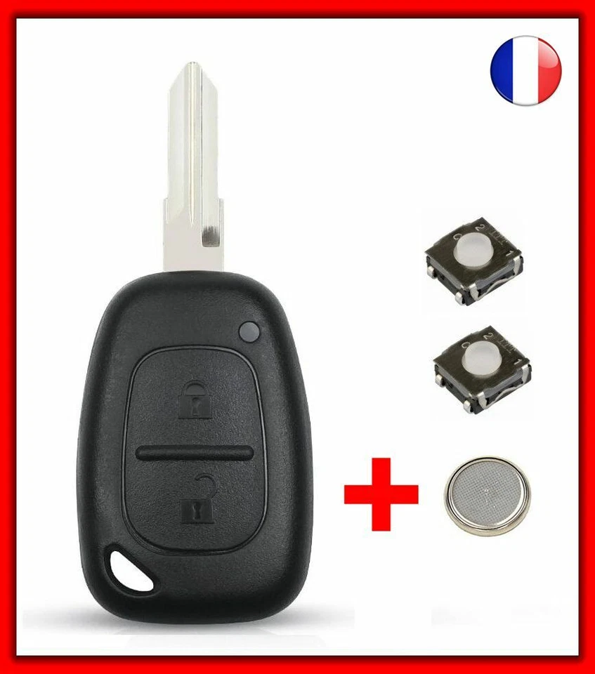Coque PLIP Clé Pour Renault Trafic Kangoo Mascott 2 Switchs +Pile Lame VA102