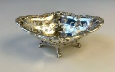 Antique Birks Sterling Silver Footed Reticulated Nut Mint Bonbon Dishes 30.9 Grs