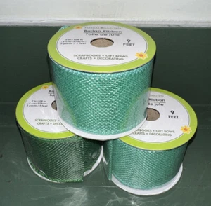 Burlap Ribbon By Floral Garden 9 Ft/3Yards With 2in Wide (Color: Green) - Picture 1 of 4